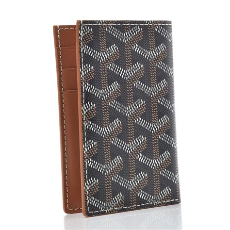 goyard card holder black and tan